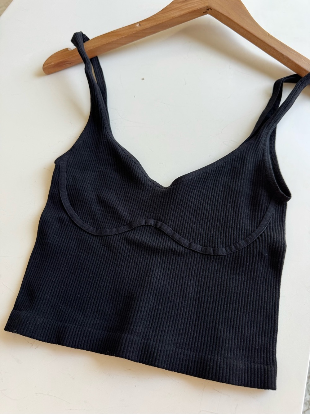 Free People Intimately FP Black Ribbed Crop Tank Top XS/S